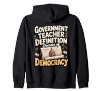 Government Teacher Definition Decoder Of Democracy Zip Hoodie