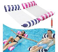 Govfrey 2 Pack Pool Inflatable Water Hammock,Pool Float for Swimming Hammock, Lilo Pool Inflatables Multi Purpose Pool Hammock Floating Beach Mat for Kids Adults Water Lounge Party, (hijj)