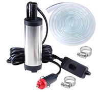 Govfrey Diesel Pump, Fuel Pump,Portable Oil Water Transfer Pump Connected to Car, Small Kerosene Pump Detachable Filter and 3 Meter Hose, Vehicle Camper Truck Caravan Motorhome (12V Outlet), Black