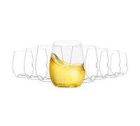 govino Plastic Wine Glasses Reusable 12oz 375ml - Stemless Wine Glasses - Unbreakable Shatterproof Tritan Glassware, Fancy Cups that Look Like Glass - Use for Outdoor Events, Set of 8