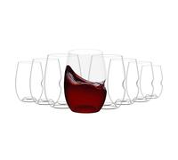 govino Plastic Wine Glasses Reusable 16oz 475ml - Large Stemless Wine Glasses - Unbreakable Shatterproof Tritan Glassware, Fancy Cups that Look Like Glass - Use for Outdoor Events, Set of 8