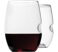govino Plastic Wine Glasses Reusable 16oz 475ml - Large Stemless Wine Glasses - Unbreakable Shatterproof Tritan Glassware, Fancy Cups that Look Like Glass - Use for Outdoor Events, Set of 2