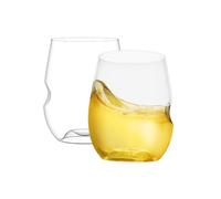 govino Reusable Unbreakable Wine Glasses 12oz/375ml White Wine (2 Pack) - Award Winning - Premium Plastic Stemless Set for Garden Party Camping Picnic Boats Pool Outside, Dishwasher Safe