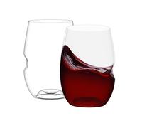 Govino Shatterproof Plastic Wine Glasses - Unbreakable Reusable Stemless BPA Free Tritan Glass Set with Signature Thumb Notch, Dishwasher Safe, 16oz/ 473ml, 2 Pack