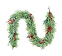 Goviraye 180cm Christmas Decorations Garland with Red Berries, Artificial Winter Greenery Garland for Front Door, Fireplace Mantel, Staircase & Holiday Home Décor - Full Festive Xmas Decoration