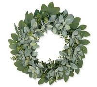 Goviraye 24 Inch Artificial Eucalyptus Wreath for Front Door, 60cm Faux Green Leaf Wreath, Realistic Farmhouse Greenery, Indoor Outdoor All Season Wall Door Decoration