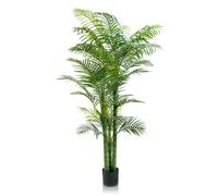 GOVIRAYE 6FT Artificial Golden Cane Palm Tree: Extra Tall Artificial Palm for Indoor Outdoor Decor, Large Lifelike Faux Golden Cane Plant for Living Room Hallway Garden Modern Home