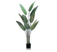 GOVIRAYE Artificial Bird of Paradise Plant, Fake Banana leaves Tree 150cm Tall, 5FT Lifelike Faux Tropical Palm Large Plants in Pot for Indoor Outdoor Home Office Living Room Decor, Housewarming Gift