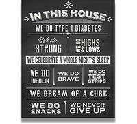 Govivo Type One Diabetes Awareness, 8x10 Unframed Print, In This House Wall Art, Diabetic Wall Decor Gifts, Type 1 Diabetes Art