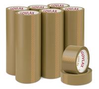 GOVLAX GROUP Premium Brown Low Noise Packing Tape - Heavy Duty & Strong Adhesive Ideal for Packing Boxes, Moving House & Packaging | 66M 48MM 36 Rolls Parcel Tape