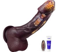 Govosaa Black Realistic Dildo - BBC Big Thrusting Dildo, Heated, Thick, AI Sync Thrusting Vibabrator With 9 Telescopic Vibration Modes, APP Game Control Silicone Adult Sex Toys with Strong Suction Cup