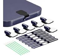 GOWEEWON 6 Pack USB C Dust Plug, Anti-Lost USB C Plug Cover USB C Charging Port Protector Cover with Speaker Dust Cover Accessories for iPhone 17 Pro Max (Dark Blue, for 17 Pro Max)