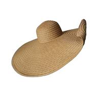 GOWEGB Women Big Beach Hats with Sunscreen Summer Wide Brim Sun Protection Straw Hat Oversized Sun Hat (A-Khaki)