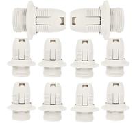 GOWEILE 10 Pcs Edison Screw Bulb Socket E14 White Plastic Shell Pendant & Replacement