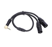 GOWENIC 1.6ft 3.5mm to Dual XLR Male Y Splitter Cable for Mixers | 2 Channel Left Right Signal, 3 Pin Pro Adapter, Stage Performance Aux Cord, 24k Gold Plated Connectors