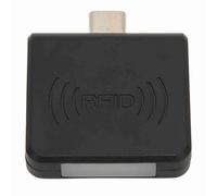 GOWENIC 125Khz ID Mobile Phone Card Reader with Type C Interface, EM4100 Compatible Portable Smart Card Reader for, Stable Performance, ABS Material for School Campus (Black)