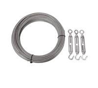 GOWENIC 2MM Stainless Steel Wire Rope 50M | Cable Kit with M2 Aluminum Ferrules for Plant Trellis Hanging Tying