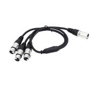 GOWENIC 3 Way XLR Splitter Cable with Sturdy Construction Suitable for Microphone Connections and Studio Use 2Ft Length in Black