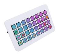GOWENIC 32 Key Macro Keyboard, Programmable LCD Controller with Customizable Macro Keys Deck to Control Apps and Software for PC Live Streaming Video Editing and Broadcasting (White)