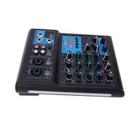GOWENIC 4 Channel Sound Mixing Board with Dual Cordless Microphone, Audio Mixer with Bluetooth USB XLR 79m Range LED Light, for Podcast Studio Karaoke Live Streaming Recording