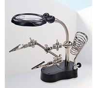 GOWENIC 4X Magnifying Glass with LED Light Stand | Professional Helping Hands Clips for Soldering Electronics Repair, Engraving Hardware Crafting Magnifier Lamp