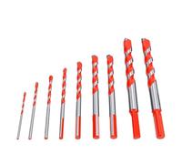 GOWENIC 9PC Carbide Masonry Drill Bit Set | Hex Shank Double U Flute for Brick Cement Tile Wood Light Metal
