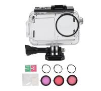 GOWENIC Action Camera Dive Case, 60m Water Proof Action Camera Underwater Case with Anti Fog Red Roseate Violet Filter, Portable Dive Case for Action 5 Pro Action 4 3