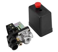 GOWENIC Air Compressor Pressure Switch Control, 240V 16A 4 Port with Red ON/OFF Switch Knob, for 90-120PSI Air Compressor