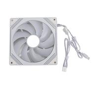 GOWENIC ARGB 140mm Reverse Fan White | Infinite Lens Design 1600RPM Quiet 5V 3Pin for CPU Cooler (Regular White)