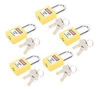 GOWENIC Chrome Plated Beam Lockout Lock Set | 38mm Nylon PA Steel Loto Padlock for Nuclear Logistics One Member One Key (Yellow)