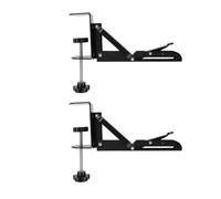 GOWENIC Clamp On Desk Keyboard Tray Support Bracket, Foldable 90° Storage, Cold Rolled Steel, C-Clamp Design with Sponge Pad, for Office Desktop, 2 Pack, 140-170 Characters