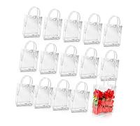GOWENIC Clear Plastic Gift Bags With Handle | 40 Pack Transparent PVC Party Bags for Candy Wedding Favors