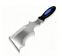 GOWENIC Comfortable Grip Paint Brush Cleaner Comb | Solvent Resistant Multi Functional Tool for Rollers (Paint Brush Comb Stainless Steel)