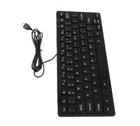 GOWENIC Compact 78 Keys Ultra Thin USB Wired Keyboard | Slim Mini Keyboard for Office Home Desktop Laptop PC (Black)