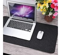 GOWENIC Felt Desk Pad Protector, 68x33cm Mouse Pad Office Desk Mat Anti-Static Desk Laptop Mat Gaming Mouse Mat Laptop Desk Pad for Computer PC Pads (Dark Grey)