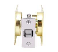 GOWENIC Golden Pocket Door Lock Hardware Kit Privacy Sliding Door Latch with Keys for 1.37" to 2.3" Thickness, No Grooving Needed, Sturdy Zinc Alloy Construction