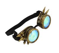 GOWENIC Halloween Kaleidoscope Goggles Exquisite Steampunk Crystal Lenses for Vintage Parties PC ABS (Bronze)
