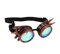 GOWENIC Halloween Kaleidoscope Goggles Exquisite Steampunk Crystal Lenses for Vintage Parties PC ABS (Copper Color)