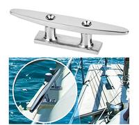 GOWENIC Heavy Duty Marine Cleat 8in 316 SS | Mirror Polished Boat Deck Cleat for Docking and Resistant Hardware (4 Inch)