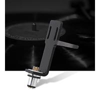 GOWENIC High-End Turntable Phonograph Headshell with Aluminum Alloy Body, 4 Connecting Cables & 2 Pairs of Screws, Universal Phono Cartridge Headshell for Record Player, Easy Assembly, (Black)
