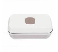 GOWENIC Ice Cube Tray with Lid Bin, Stackable Design, Easy Release Press Type Ice Maker for Freezer, Food Grade Safe Materials, 1 Unit (S White)
