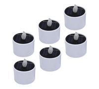 GOWENIC IP44 LED Solar Candle Lights Durable Outdoor Flicker Candles for Graveyard 6PCS