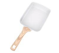 GOWENIC Japanese Egg Frying Pan Non Stick, 7.48x5.9in Cast Iron Omelette Pan Ergonomic Handle, Flat Bottom Skillet for Tamagoyaki, Portable Mini Skillet for Breakfast (White)