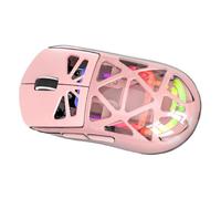 GOWENIC M7 Gaming Mouse, 3 Mode Connection 2.4G Bluetooth 5.2 Wired Wireless RGB Backlit 82g Lightweight, 800-4800 DPI Adjustable, with 500mAh Rechargeable Battery for PC Laptop (Pink)