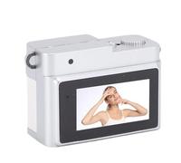 GOWENIC Mini Keychain Camera, 1080P 2MP 0.96in Color Screen Retro Digital Camera with 4 Filters and LED Flash, for Android Phone (White)