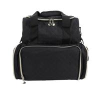 GOWENIC Nail Polish Bag Large Capacity Organizer Secure Travel Cosmetic Kit for Stylists and Beauty Enthusiasts Peach Skin Velvet Black 14.76x14.17x9.45 Inches