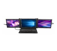 GOWENIC PD1303D Triple Portable Monitor for Laptop, 13.3 Inch Portable Dual Screen Monitor, FHD 1080P IPS Retractable FoldableExternal Monitor for 13.3 to 16.5 Inch Laptops(black)