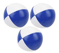 GOWENIC Portable Juggling Balls Set | 3Pcs Red White PU Leather Tear-Resistant Soft Props for Beginners (Blue White)