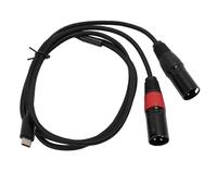 GOWENIC Premium Type C to 2 XLR Power Amplifier Stereo Sound Cable Clear HD Signals for Mixer Phone Tablet, Plug and Play Compatibility for Android Systems (2m)