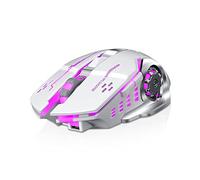 GOWENIC Rechargeable Wireless Mouse, Comfortable Grip, Smooth and Immersive User Experience, with a Mute Function, for PC Gaming Working (Black #3A)